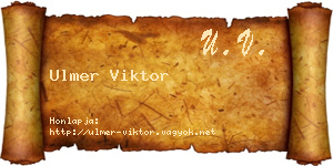 Ulmer Viktor névjegykártya